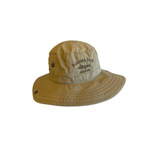 Panama Jack Mens Beige Wide Brim Nylon Sun Hat Large Durable Outdoor Design